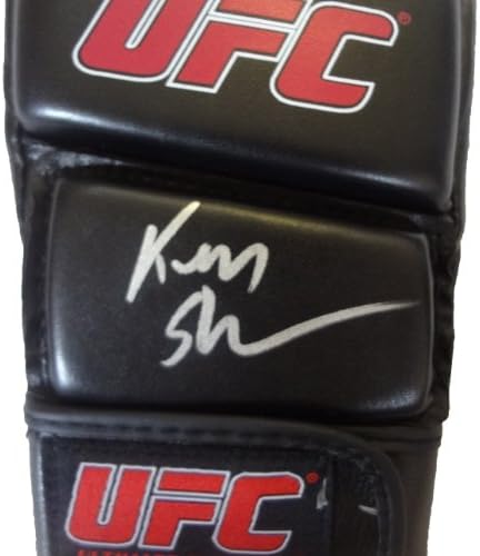 Ken the World's Most Dangerous Man Shamrock Autographed ufc Training Fight Glove W / PROOF, Picture of Ken Signing For Us, UFC, PSA/DNA Authenticated, Royce Gracie, pride Fighting Championship