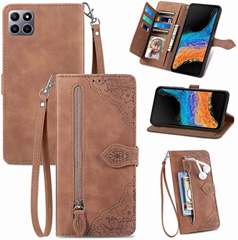 DAMONDY za Boost Mobile Celero 5G Plus torbica za novčanik sa zatvaračem sa remenom, 7 držač kartice kožna futrola sa preklopnim magnetom