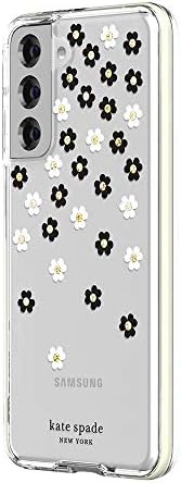Kate Spade New York Defanzivni koferi kompatibilan sa Samsung Galaxy S21 5G - raštrkano cvijeće crno / bijelo / zlato dragulje / bistro