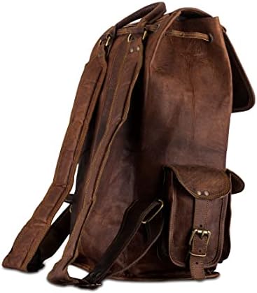 Parrys kožna svjetska ručno izrađena braon vintage puna zrna kozja kožna ruksack backpack casual torba
