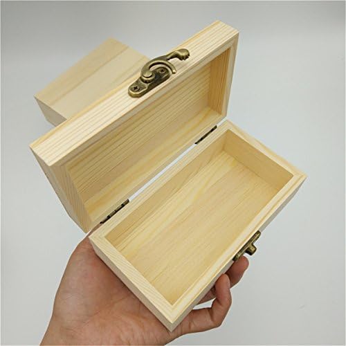 Drvena kutija za odlaganje prirodna Drvena kutija za pakovanje sa poklopcem i bravom craft nakit kutija za vjenčani poklon