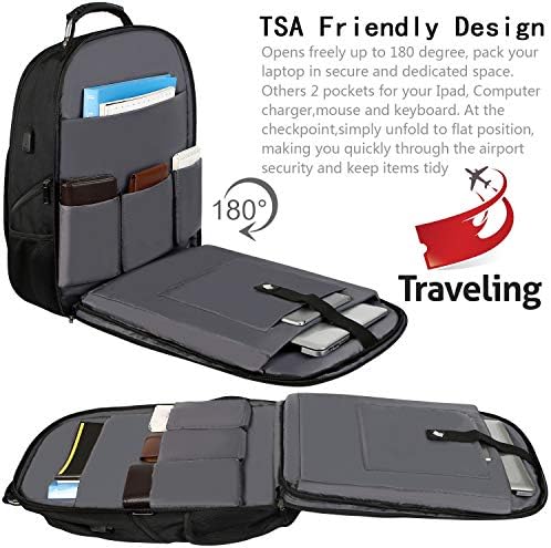 Putnički ruksak za prijenos, ekstra veliki 18,4 inčni prijenosna računala RFID Anti THEFT TSA priključak s USB punjenjem, vodootporna
