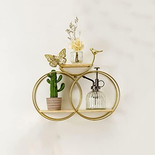 Zjhyxyh najbolji drveni zlatni regali za skladištenje viseći dekor kutije za odlaganje sa cvjetnim kućom za skladišni nosač zida