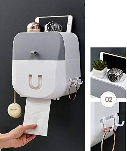 FXBZA Nema bušenja WC držač za držač za zid WC WC EMPER sa policama za skladištenje sa telefonskim policama za ta WC držač papira