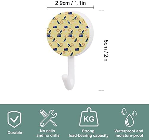 Australian Kenguroo okrugli plastični kuke za višekratnu ljepljivu kuke za viseće zidne kuke za kuhinju kupatilo 10 paketa