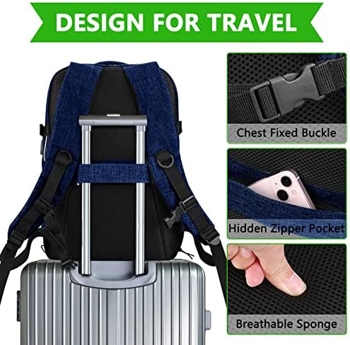 Veliki putni ruksak za žene i muškarce, ruksak za lične predmete za avione, vodootporni dnevni ruksak za prtljag sa pretincem za cipele