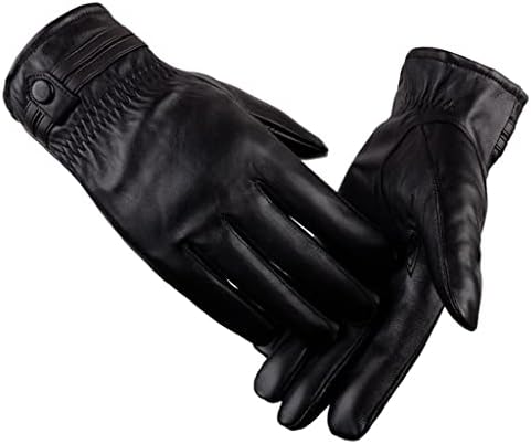 N / A jesenske i zimske muške kožne tople rukavice plišane kožne rukavice za biciklizam i vožnju