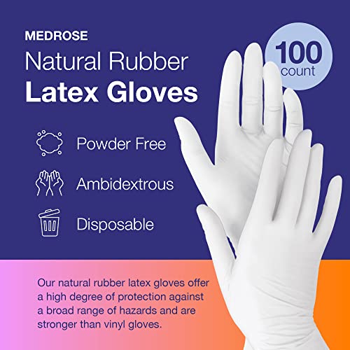 Medrose srednje lateks rukavice - 100 grof Gume rukavice - za jednokratnu upotrebu puder, vodootporan, bijeli