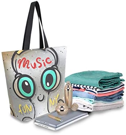 Alaza Cartoon Funny Music hobotnica platna torba Top Torba za torbe velike torbe za višekratnu torbu za ponovnu upotrebu Torbe za