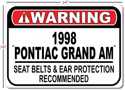 1998 98 Pontiac Grand Am Seat Betl Preporučeni brz auto znakovnik, metalni garažni znak, zidni dekor, GM Znak automobila - 10x14 inča